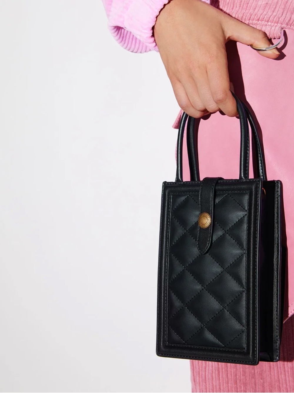 CHARLES & KEITH Este Belted Quilted Phone Pouch